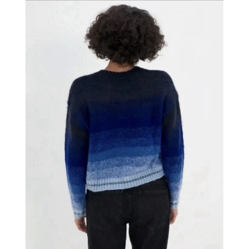 American Eagle Mock Neck Gradient Pullover Knit‎ Sweater Blue Umbre Size S Y2K - Picture 2 of 6